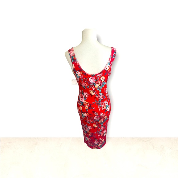 New with Tags-Free Press Clothing  Red Floral Sun Dress - Picture 3 of 7
